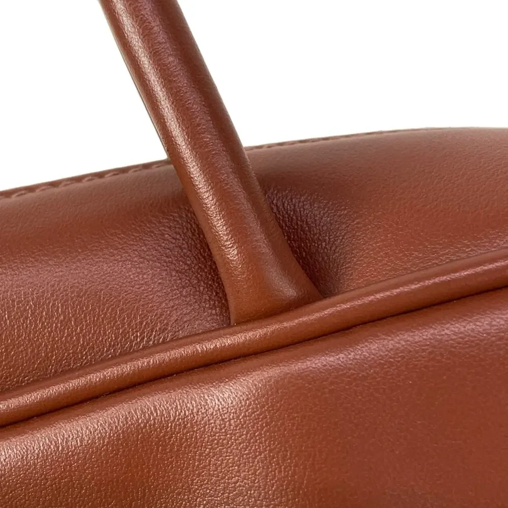 Miu Miu Bole Bag Handbag 5BB173_2CRWF0033 cognac brown Gold Leather
